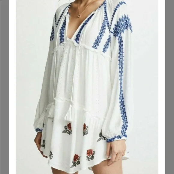 Free People Dresses Free People Ivory Wild Horses Embroidered
